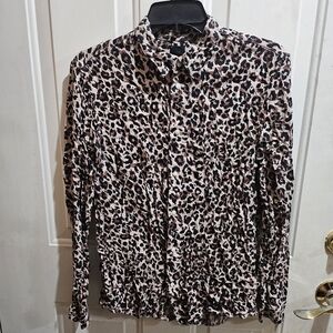 H&M Leopard Print Button Up Shirt
